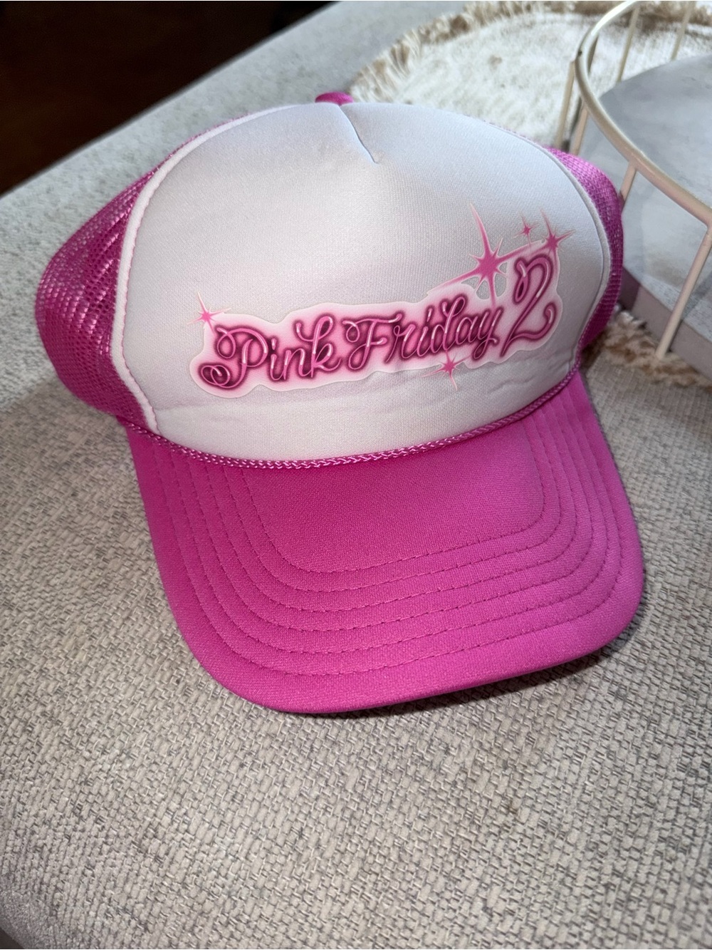 Nicki Minaj Pink Friday 2 Pink and White Trucker Hat